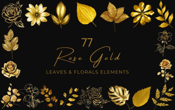 Download 77 Rose Gold Leaves &amp; Floral PNG Clipart - Png Collection