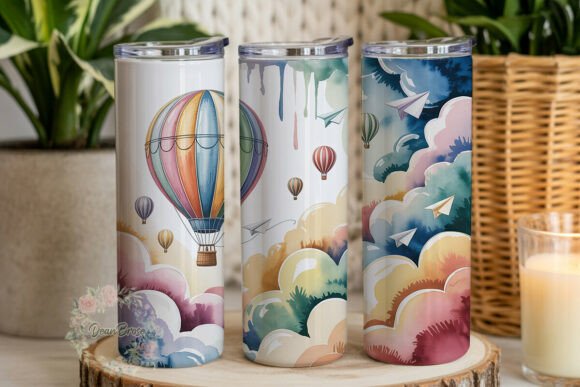 Download Dreamy Watercolor Hot Air Balloon PNG - Png Collection