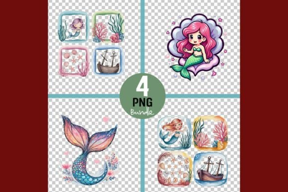 Download Mermaid Tail and Cartoon Mermaid Png Set - Png Collection