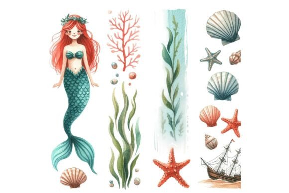 Download Retro Cartoon Mermaid Clipart PNG - Png Collection