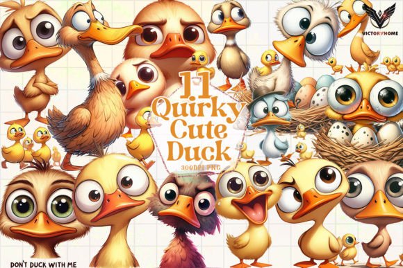 Download Quirky Cute Duck Clipart PNG Graphics - Png Collection