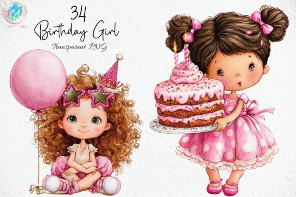 Download Birthday Girl Quirky Clipart PNG - Png Collection