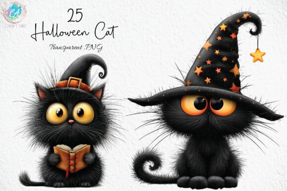 Download Cute Halloween Cat Clipart PNG - Png Collection