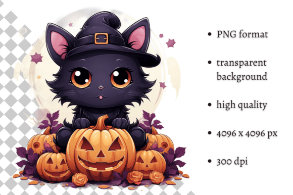 Download Pastel Pink Halloween Cat PNG Clipart - Pink Collection