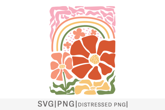 Download Retro Groovy Wild Flowers SVG PNG - Png Collection