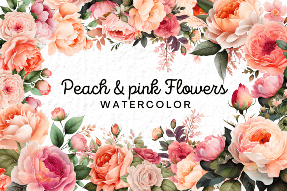 Download Pink &amp; Peach Flowers Watercolor Clipart - Pink Collection