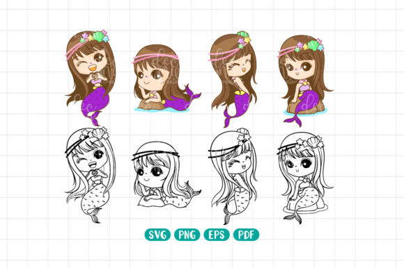Download Mermaid Cartoon, Svg, Png, Pdf, Eps No.5 - Png Collection