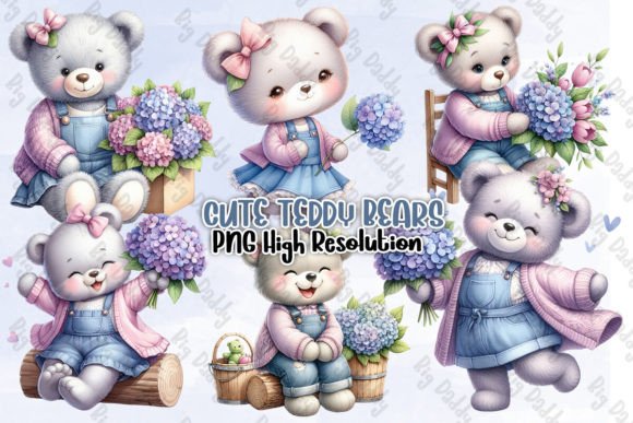 Download Cute Teddy Bears Sublimation Clipart PNG - Png Collection