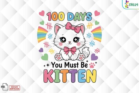 Download 100 Days Kitten Rainbow Fun PNG - Png Collection