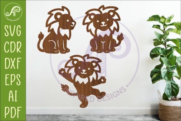 Download Cute Lions SVG Laser Cut Files Animal 2 - Laser cut Collection