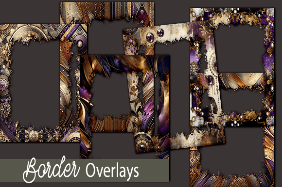Download Vintage Charm Border Overlay PNG Set - Png Collection