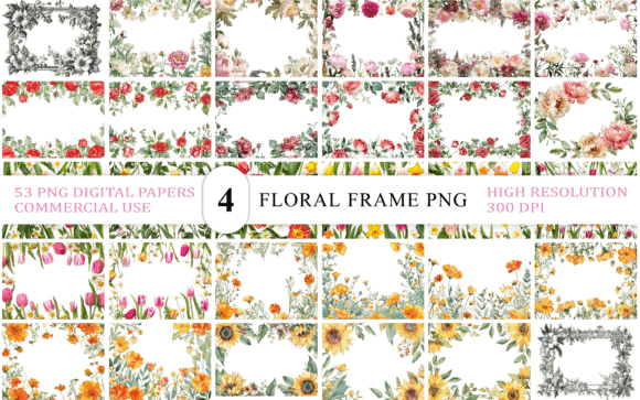 Download Vintage Floral Frame PNG Transparent - Png Collection