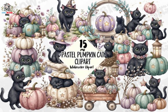 Download Pastel Pumpkin Cat Clipart PNG - Png Collection