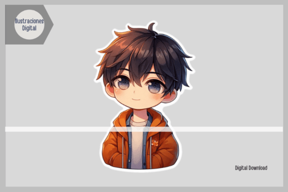Download Boy Anime Kawaii Sticker Clipart PNG - Png Collection