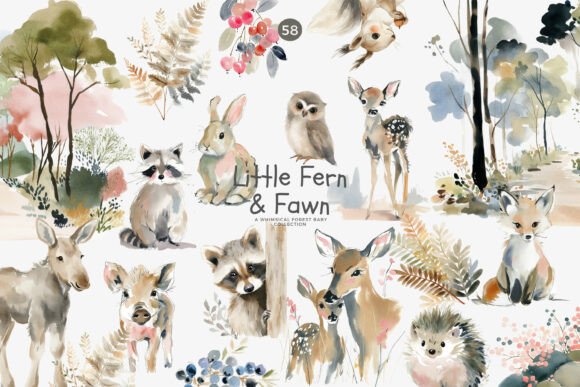 Download Woodland Baby Animal Clipart Bundle Png - Png Collection