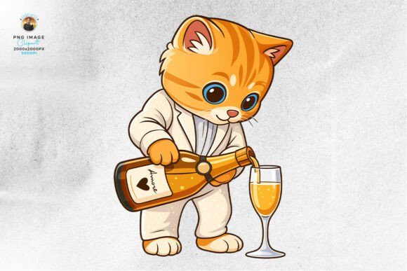 Download Cute Cat Festive Celebration Clipart PNG - Png Collection