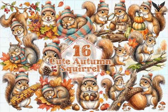 Download Cute Autumn Squirrel Clipart PNG - Png Collection