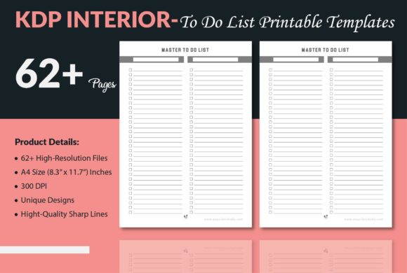 Download To-Do List Printable Templates - KDP - Printable templates Collection