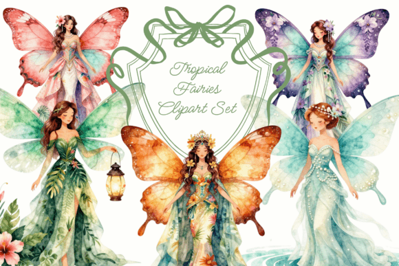 Download Tropical Watercolor Fairy Clipart PNG - Png Collection