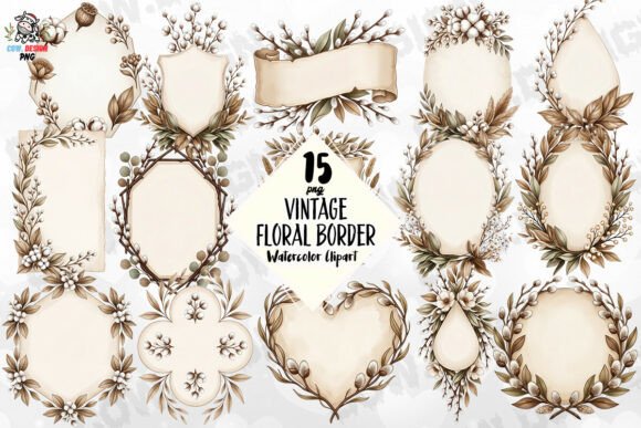 Download Vintage Floral Border PNG - Png Collection