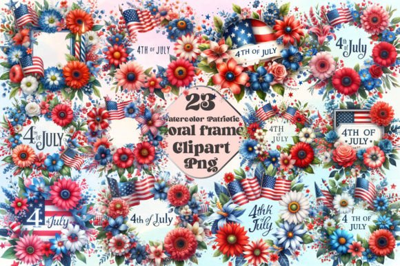 Download Patriotic Floral Frame PNG Clipart - Png Collection