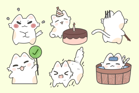 Download Digital Sleepy Cat Sticker – PNG - Png Collection