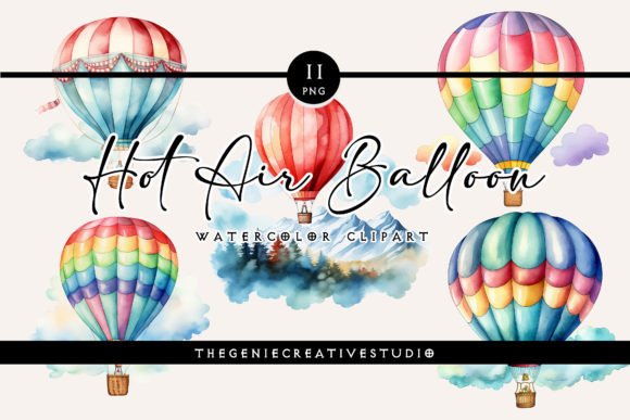 Download Watercolor Hot Air Balloon PNG Clipart - Png Collection