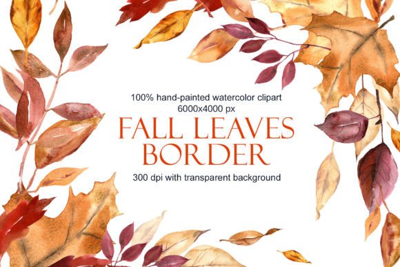 Download Watercolor Fall Border, Autumn Card PNG - Png Collection