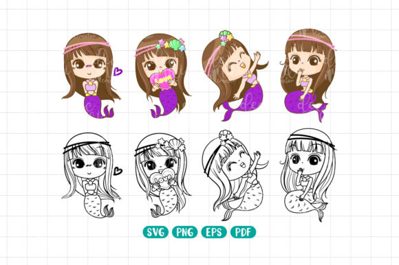 Download Mermaid Cartoon, Svg, Png, Pdf, Eps No.4 - Png Collection