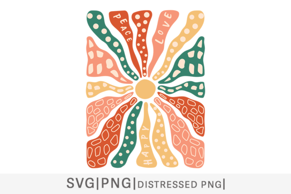 Download Retro Groovy Wildflower Sunburst SVG PNG - Png Collection