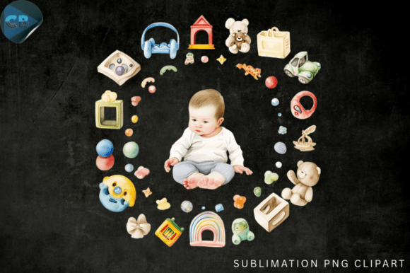 Download Baby with Toys PNG Clipart - Png Collection