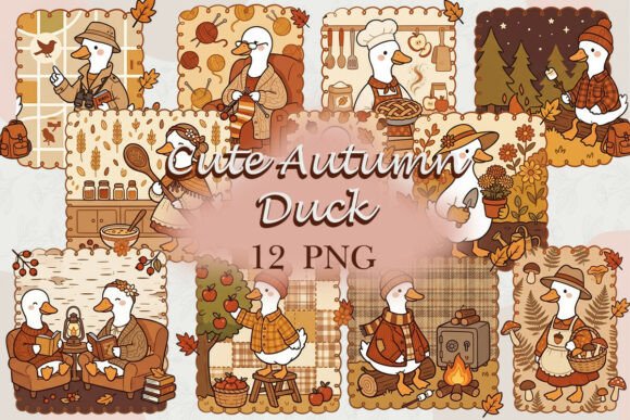 Download Cute Autumn Duck Clipart PNG - Png Collection