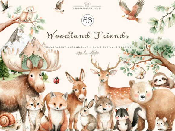 Download PNG Woodland Friends Clipart - Png Collection