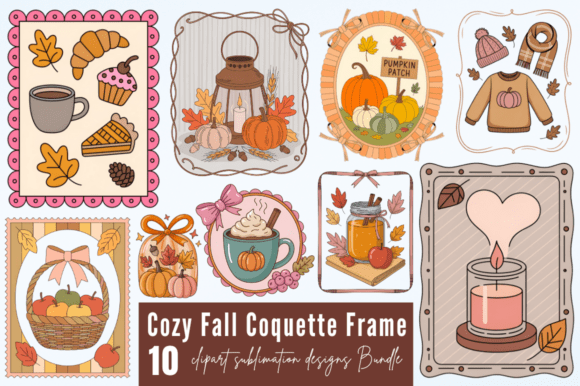 Download Cozy Fall Coquette Frame Clipart PNG - Png Collection