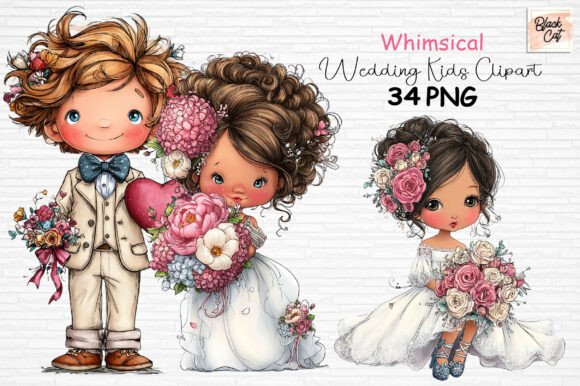 Download Whimsical Wedding Kids Clipart PNG - Png Collection