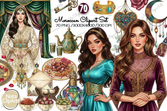Download Moroccan Night Glam Clipart Set PNG - Png Collection