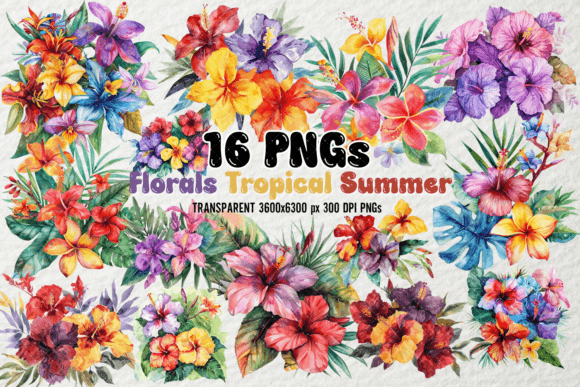 Download Watercolor Florals Tropical Summer PNGs - Png Collection