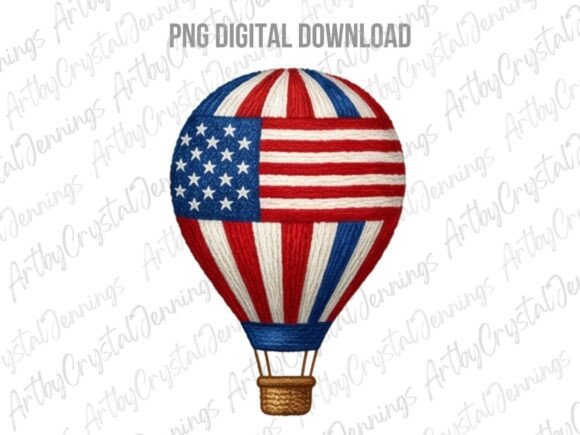 Download Patriotic USA Flag Hot Air Balloon PNG - Png Collection