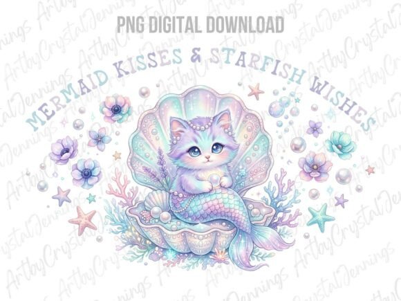 Download Cute Pastel Mermaid Cat PNG - Png Collection