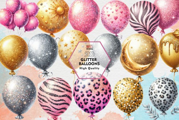 Download Glitter Balloons Sublimation Clipart PNG - Png Collection