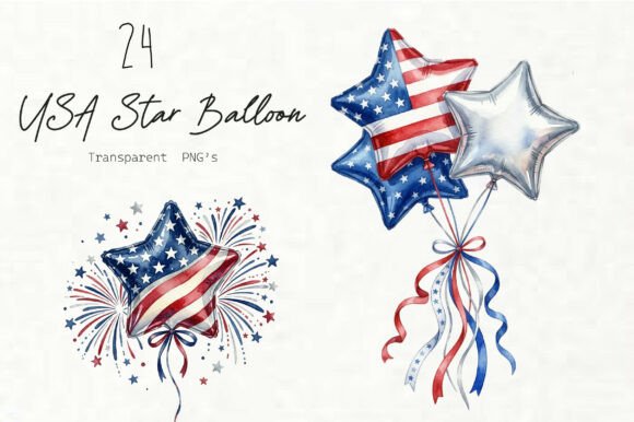 Download Whimsical USA Star Balloon PNG - Png Collection
