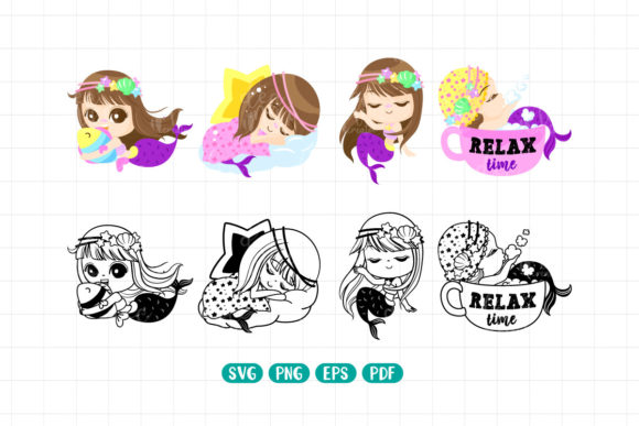 Download Mermaid Cartoon, Svg, Png, Pdf, Eps No.7 - Png Collection