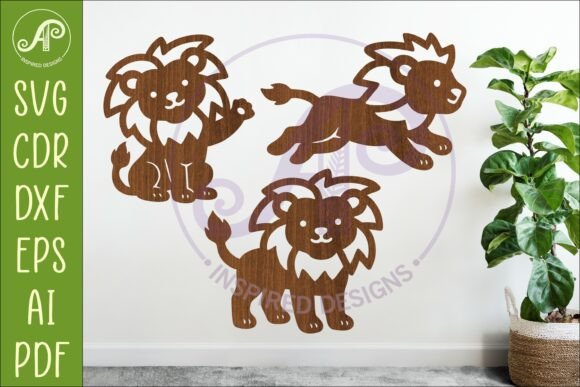 Download Cute Lions SVG Laser Cut Files Animal 1 - Laser cut Collection