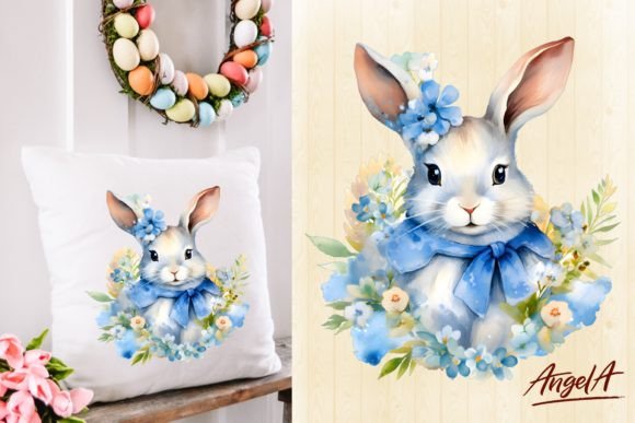 Download Floral Cute Bunny Face Clipart Png - Png Collection