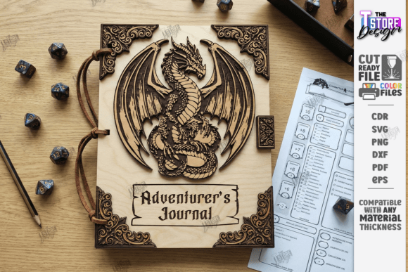 Download Fantasy Book Cover Laser Cut | Dragon - Laser cut Collection