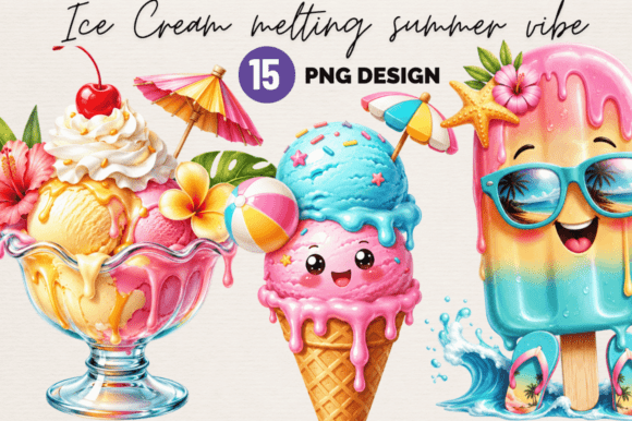 Download Ice Cream Summer Clipart Set PNG Bundle - Png Collection