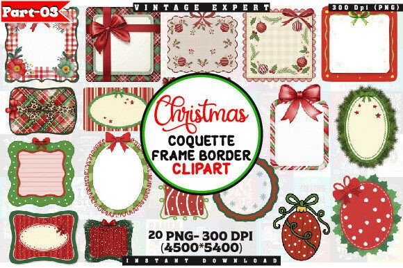 Download Vintage Holiday Border Frame PNG Bundle - Png Collection