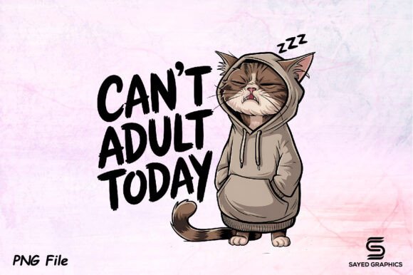 Download Funny Lazy Cat Adult Png Sarcastic Sassy - Png Collection