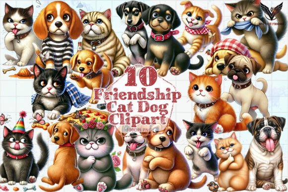 Download Friendship Cat Dog Clipart PNG - Png Collection