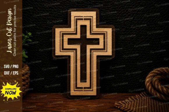 Download Layered Christian Cross Laser Cut SVG - Premium Resources